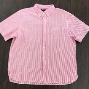 Lands End red Seersucker